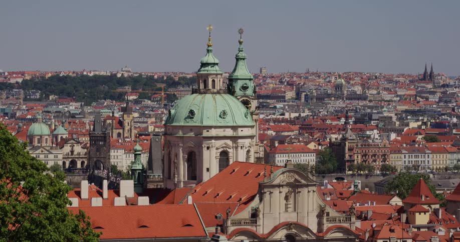 A city at daytime with the sky in the background