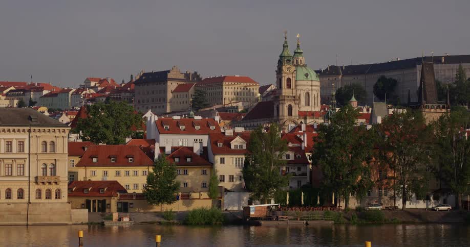 A city close to the shore at daytime