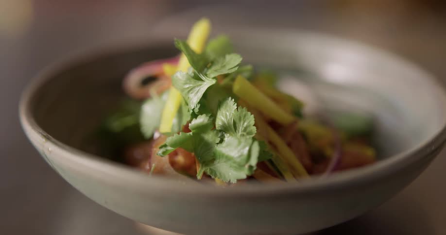 A small bowl of salad