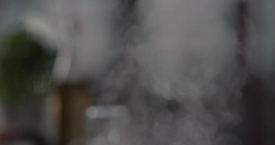 Vapor rises into the air