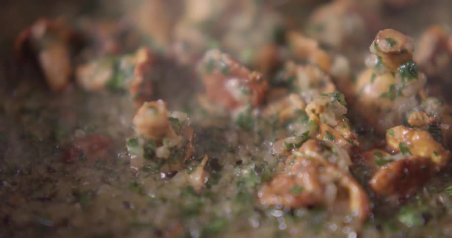 Food being friend in a skillet