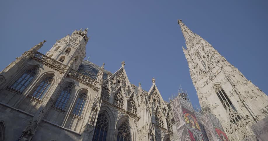 Cathedral towers under a blue sky