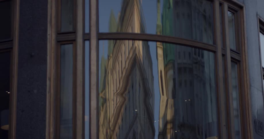 Reflection of buildings on a window