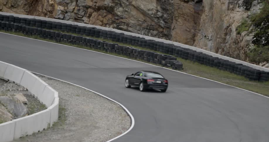 A car driving on a track