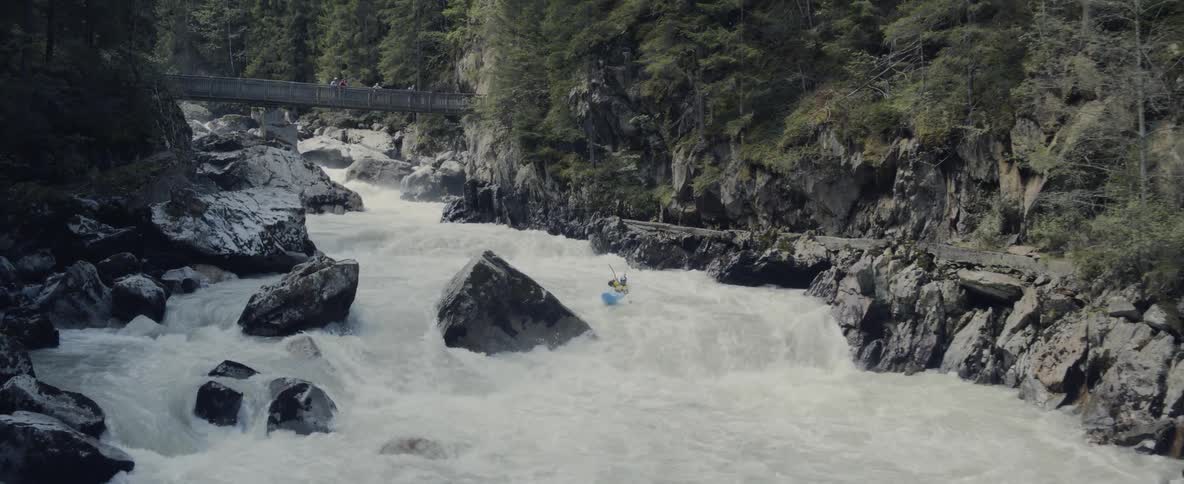 White water rafting on a bright day