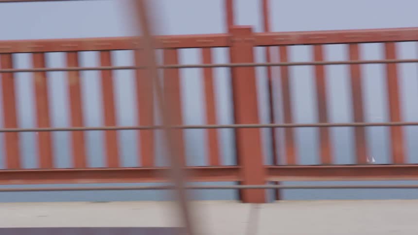 A moving shot on a bridge