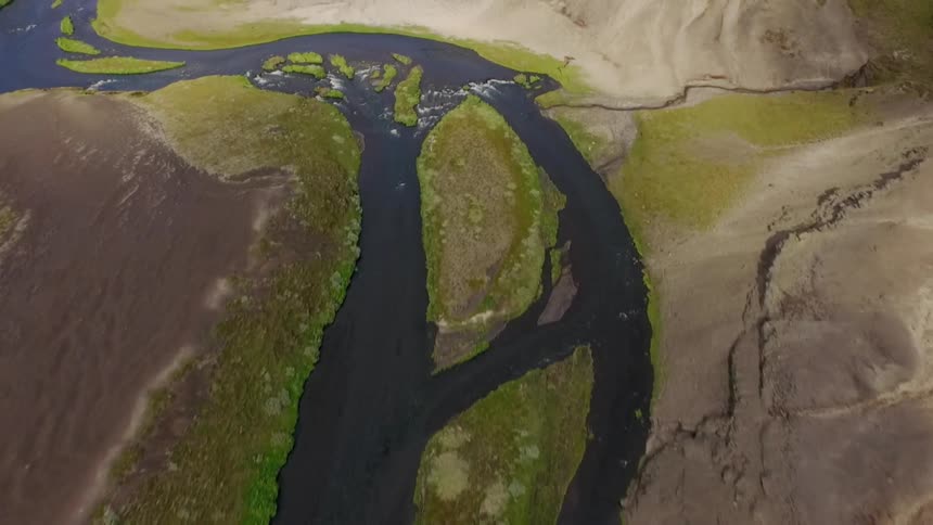 Aerial footage of a river
