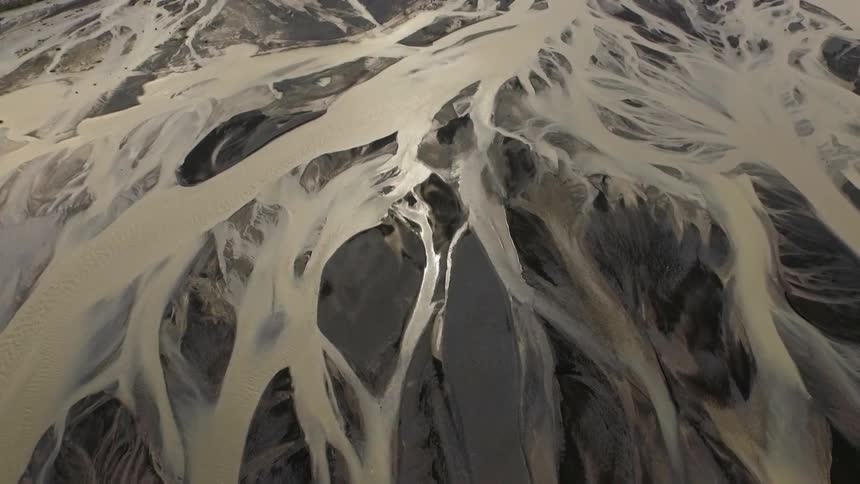 Snow and ice covered slopes and mountain ridges