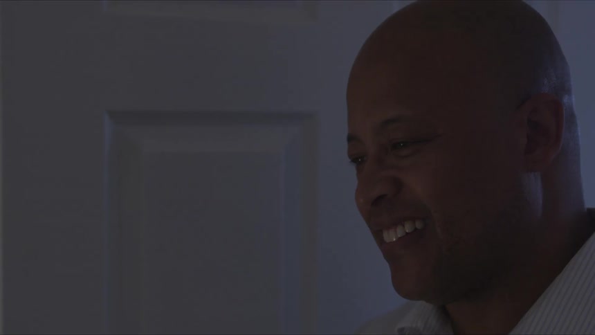 Man looks at something in front of him