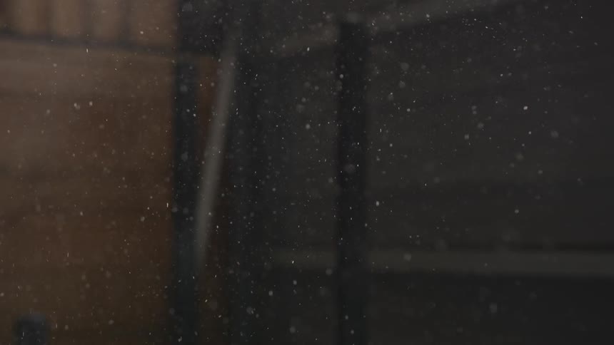 Snow gently falls