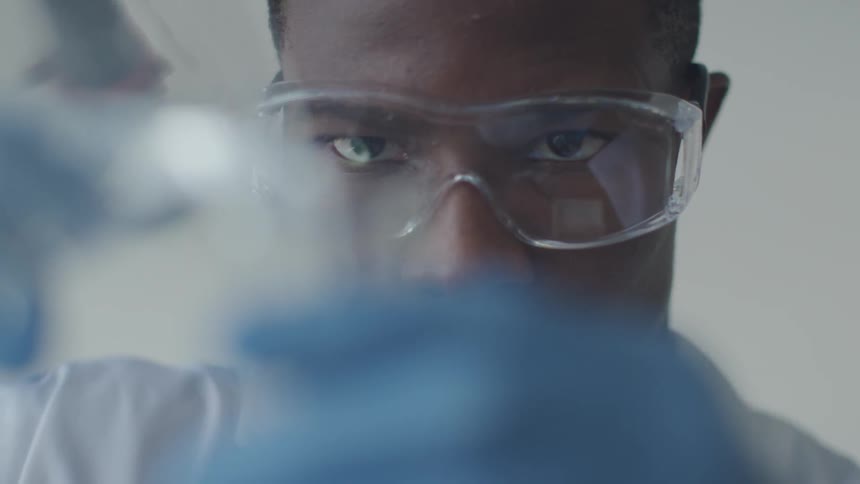 A man is working in the lab