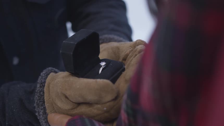 A man proposes to a woman