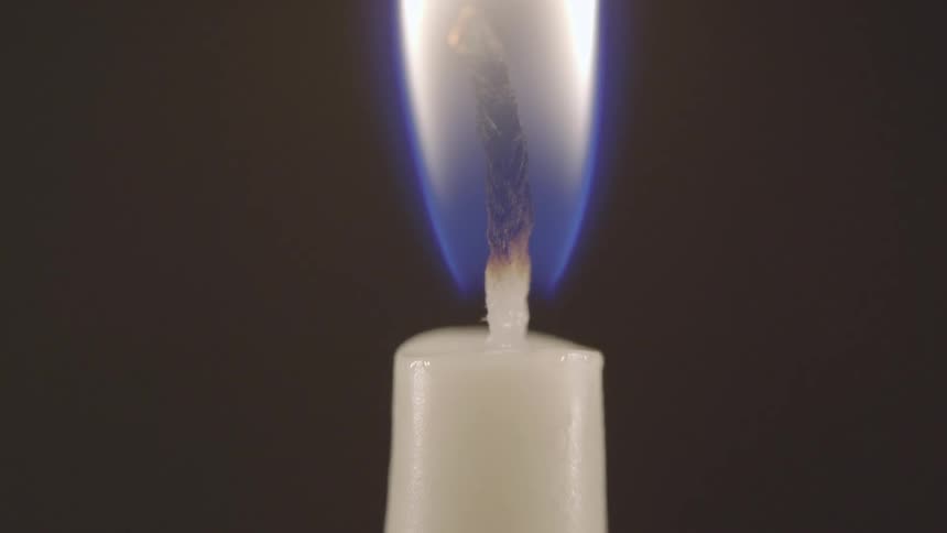 Blue white flame blows out