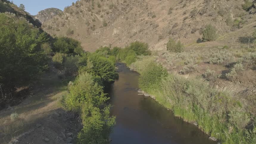 A stream running through a valley