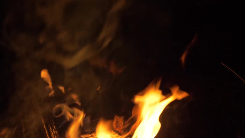 Flames from a fire leap into the air
