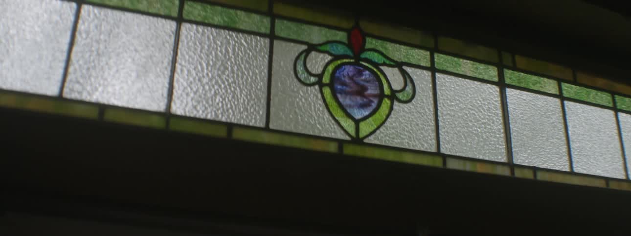 View of a stained glass window