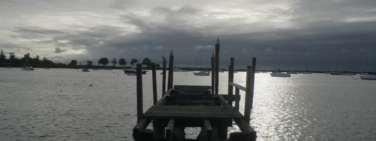 A broken dock in a marina