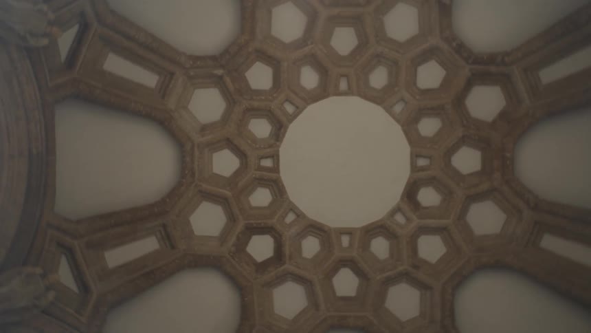 Worms eye view of a decorative ceiling