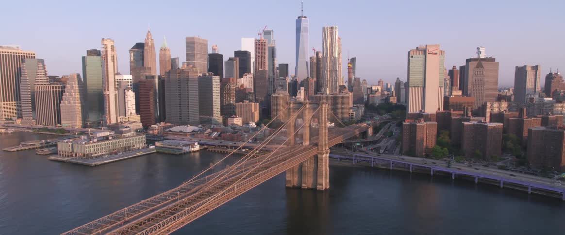 Suspension bridge leading to downtown