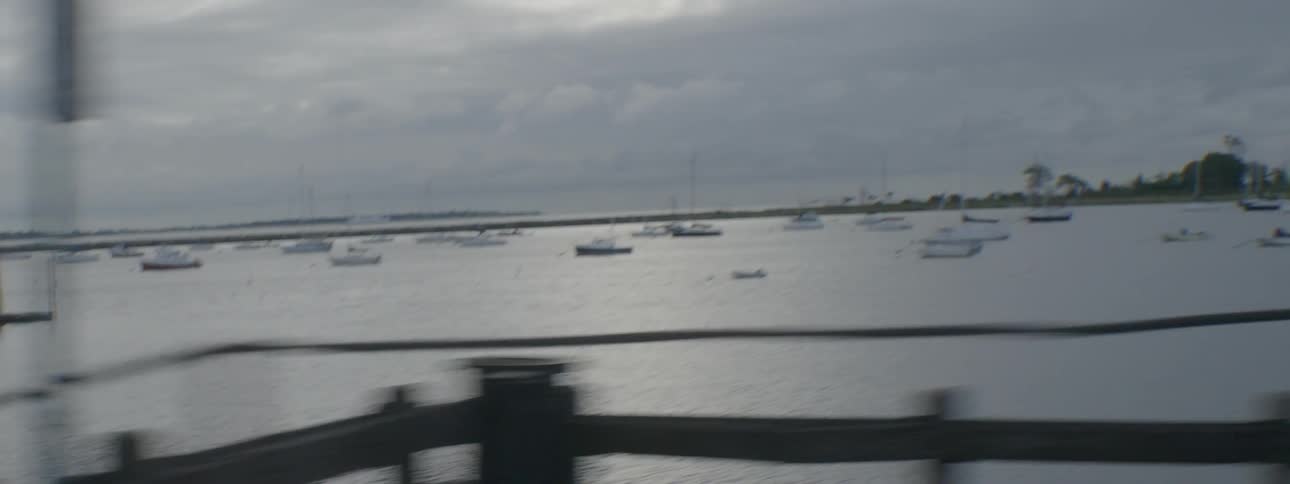 Boats and harbor on a cloudy day