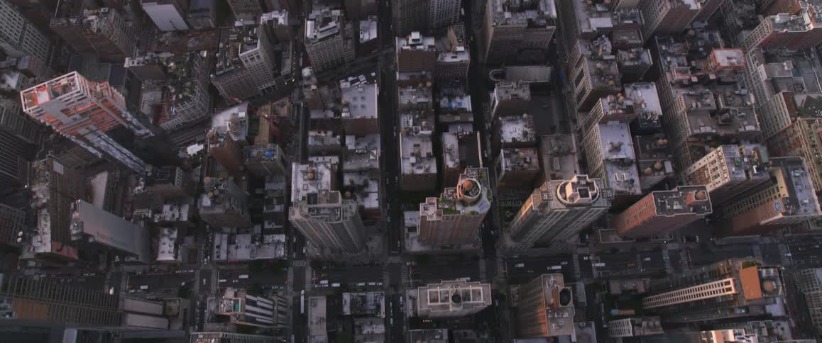 A birds eye view of a city