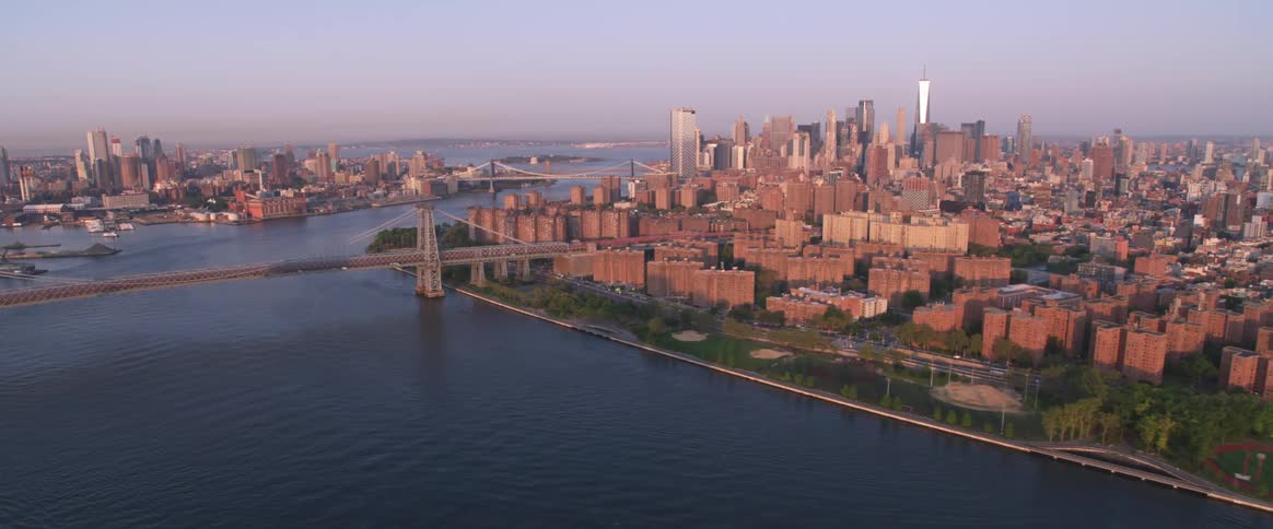 An aerial shot of new york city