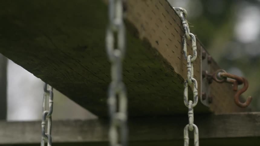 Chains swing in the wind