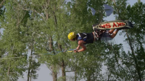 A man doing extreme water sport