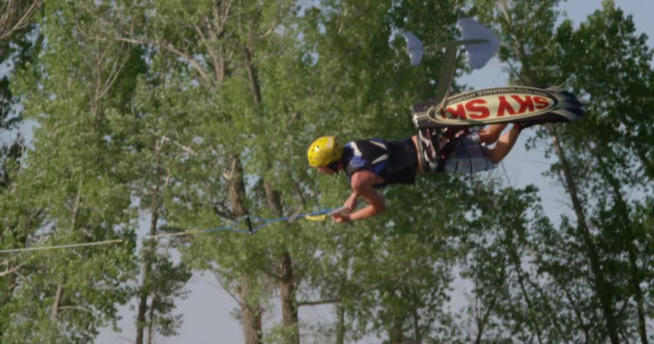 A man doing extreme water sport