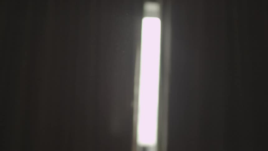 A brightly light light in a room