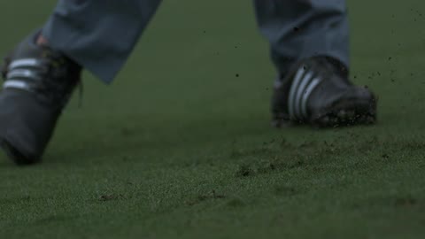 A person playing golf