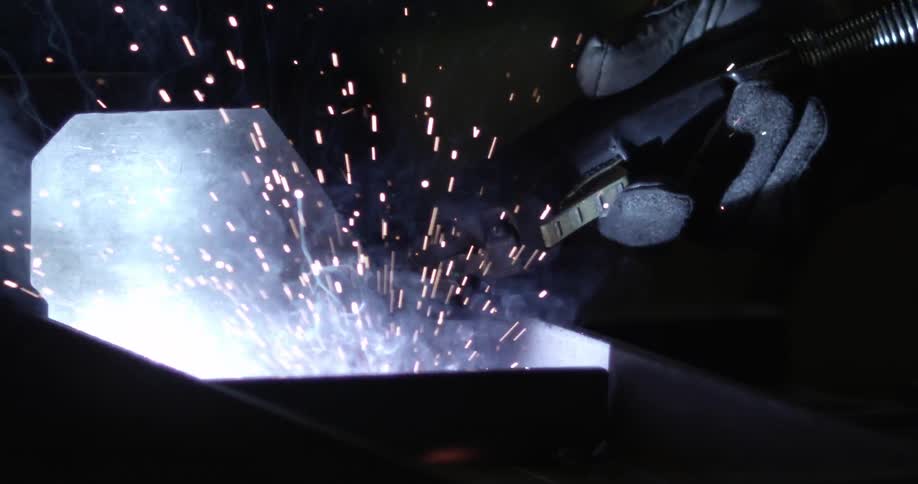A person welding