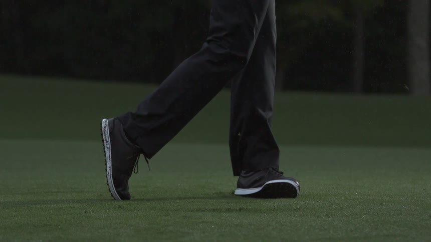 A golf ball is hit with a golf club