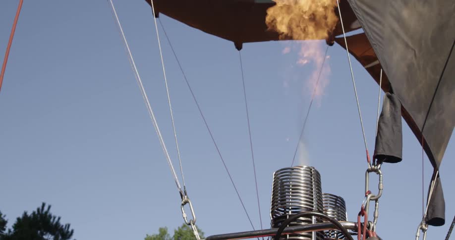 The engine of a hot air balloon
