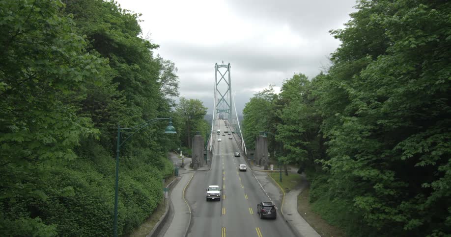 Cars are travelling across a bridge