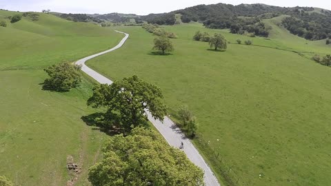 Aerial view of a mountain road