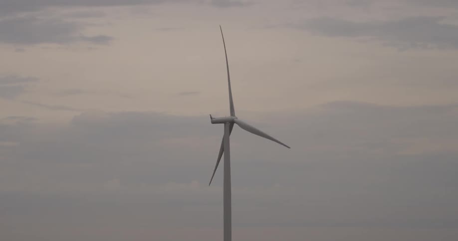 A working wind turbine on a very overcast day