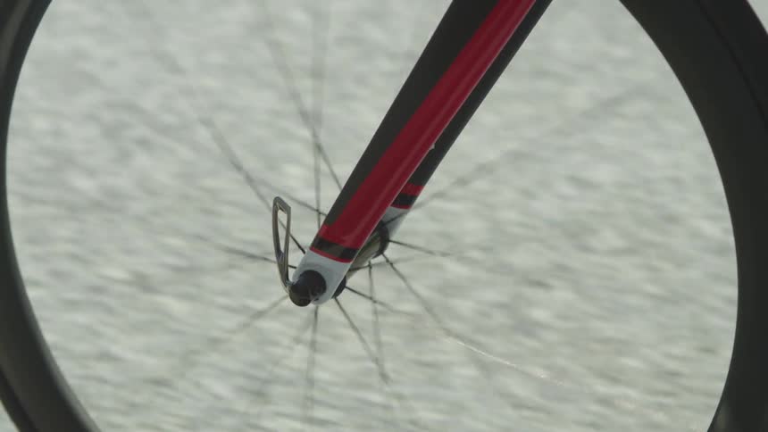 Bike travelling down a road