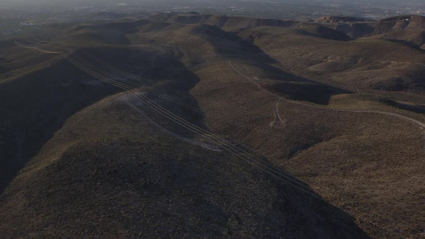 Aerial view of a hilly area in the wilderness