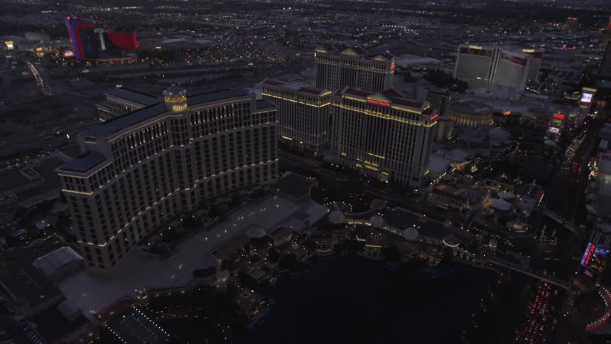 Las vegas at night from above