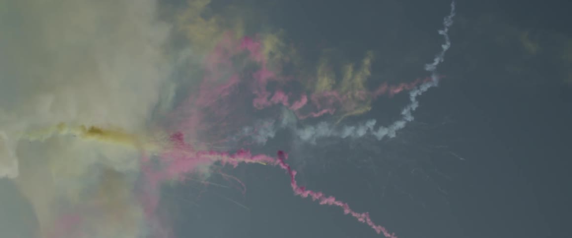Colors stream in clouds