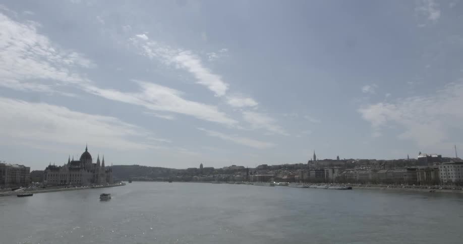 A scenery of a river dividing a city