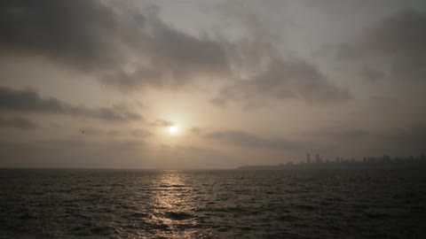 The sun reflects on the ocean