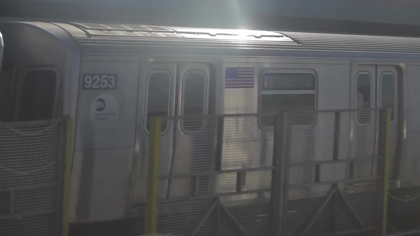 Fast moving train on a sunny day