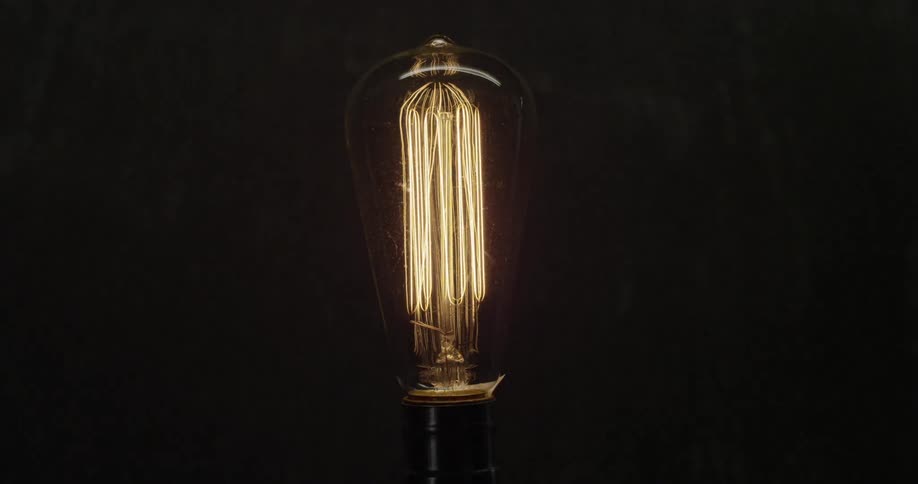 A light bulb illuminates