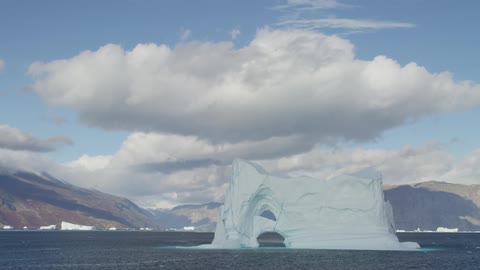 Clouds forming over a glacier