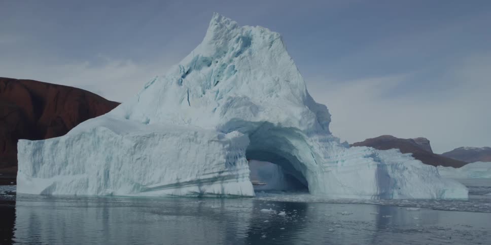 A glacier with an entry point on an arctic body of water