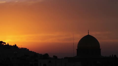 A orange cloudy sunset