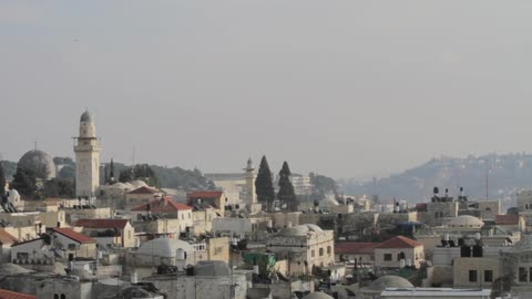 A city is seen from a high height