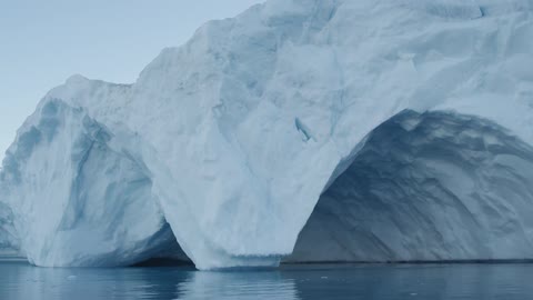 A glacier on still water